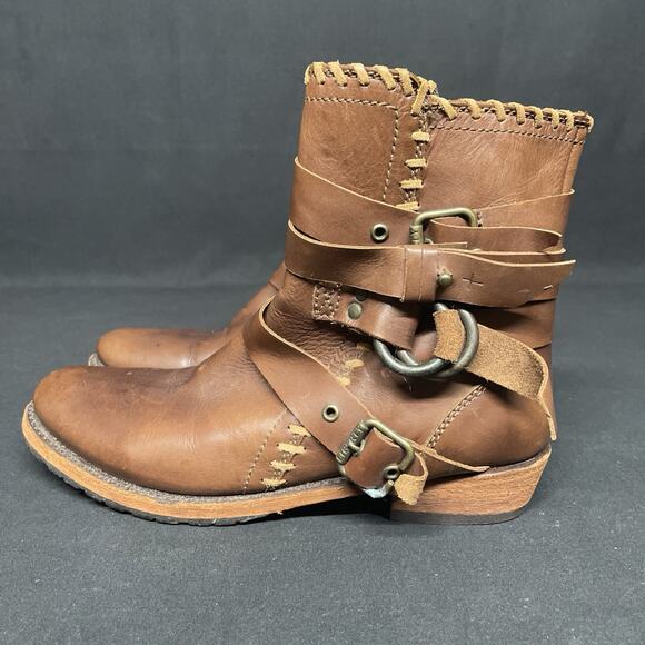 Liberty Black Womens 8.5 Ankle Boots Brown Leather LB711354 Soles Need Repair - Picture 3 of 14